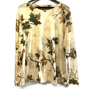 Women’s XL Fall Leaves Long Sleeve Tee – Autumn Print Shirt – New